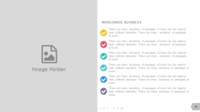 左右版式 1张图片 6个对号项目符号PPT图表模板