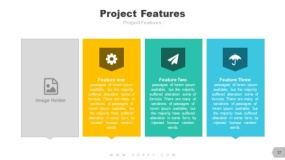 左右四等分页面 1张图片与3个色块PPT图表