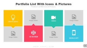 多宫格图片幻灯片 4组图片与形状PPT图表素材