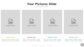 左右版式 4张图片水平并列PPT模型