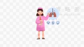 医疗人员与肺部X片图案PNG透明图片