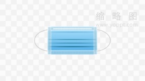 抗击疫情蓝色口罩特效PNG