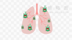 医疗肺部感染病毒效果PNG免抠图