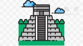 奇琴伊察玛雅(Chichen Itza)城邦遗址建筑素材效果PNG格式