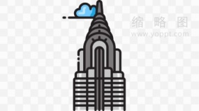 克莱斯勒大厦景区建筑图案免抠