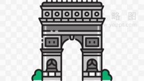 凯旋门旅游景点效果免抠图片