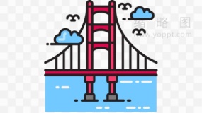 金门桥风景名胜装饰素材免抠图片