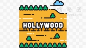 好莱坞标志热门景点图片透明