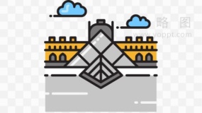 卢浮宫度假胜地设计元素PNG免抠图