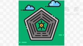 五角大楼景点建筑图案PNG免抠图