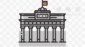 柏林墙旅游地区设计元素免抠