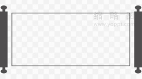 宣纸画轴元素PNG文件