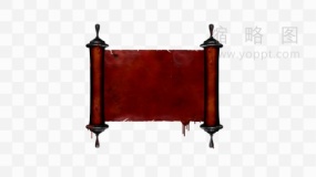文艺卷轴特效透明图片