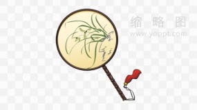 素雅小扇子图案PNG透明图片