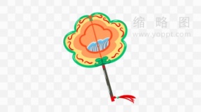 水墨风扇子元素免抠图片