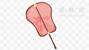文艺小扇子效果免抠图片