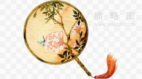 花纹团扇素材PNG
