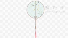 水墨画团扇图片PNG免抠图