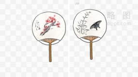 古典扇子图案免抠png下载