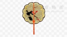 水墨风扇子效果PNG格式