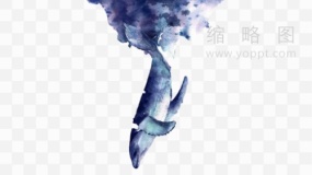 鲸鱼水墨素材40 透明图片