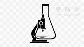 精密实验容器与显微镜黑色png文件