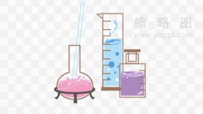 彩色手绘化学研究量筒png图片
