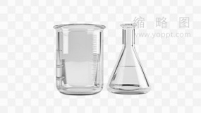 实物风格量筒与烧杯透明