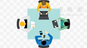 卡通开会效果PNG格式