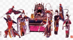 高清中国传统京剧Q版人物角色素材5 PNG格式