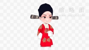 高清中国传统京剧Q版人物角色素材70 透明格式