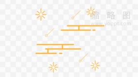 金色云彩简洁图标PNG格式