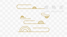 金色水墨祥云实用图标png文件