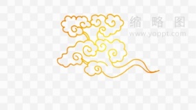 金色祥云边框超美特效PNG