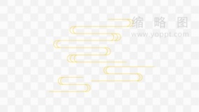 金色祥云剪影元旦效果透明图片