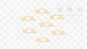 金色祥云花纹传统效果PNG格式