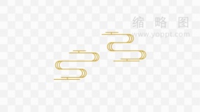 金色祥云春节特效透明图片