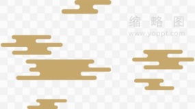 金色祥云花纹中秋效果透明