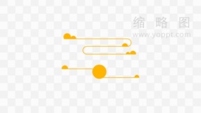 金色祥云花纹年货节素材透明