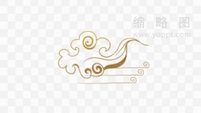 金色云纹国庆素材PNG免抠图