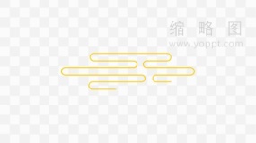 金色云纹年货节素材免抠