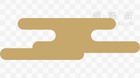 金色祥云剪纸极简特效PNG