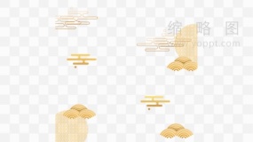 金色祥云纹国潮特效PNG格式