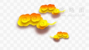 金色祥云边框漂浮效果免抠