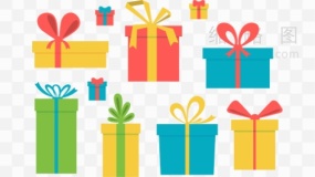 年终奖品礼盒元素PNG文件
