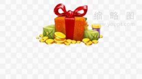 金币活动礼盒特效PNG