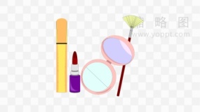 刷子与镜子设计元素透明格式