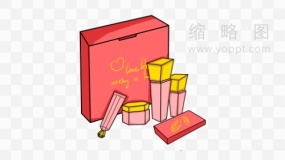 化妆套装装饰素材PNG透明图片