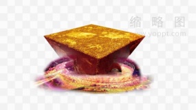 炫酷星空+立体三角形岩石PNG透明图片