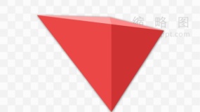 红色倒三角形PNG透明图片